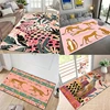 Pink Leopard & Floral Design Area Rug Large Washable Floor Mat for Living Room Bedroom Study Game Doormat Home Decor Carpet 1