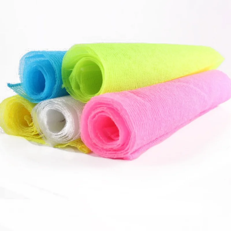Nylon Long Scrubbing Bath Towel Beauty Skin Exfoliating Body Wash Towels Rich Foaming Stretchable Back Massage Shower Supplies 6