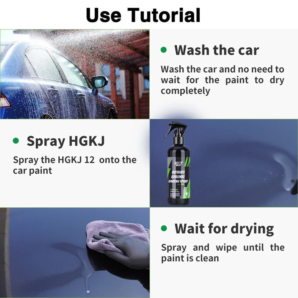 Ceramic Car Coating Quick Polish Wax Hydrophobic Liquid Glass Waterproofing Spray Paint Nano Sealing Auto Detailing HGKJ S6 car coating