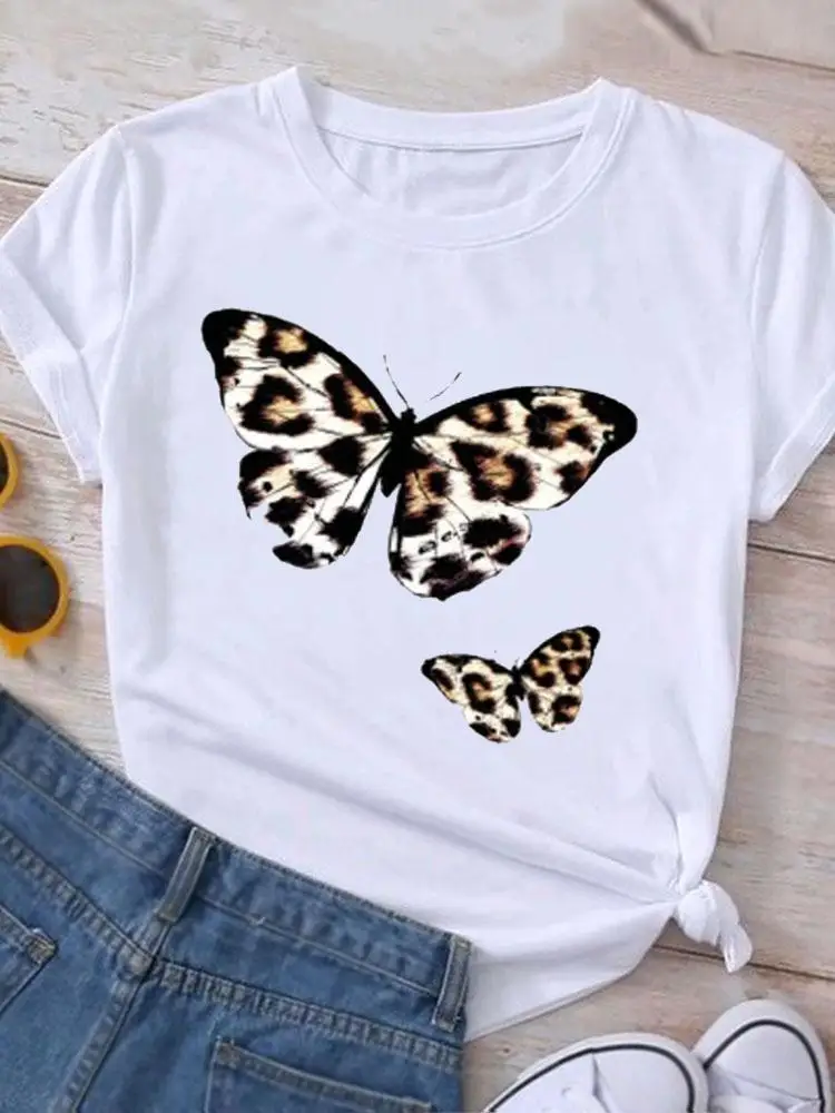 Butterfly Trend New Graphic T Shirt Clothing Summer Short Sleeve Women Print Casual Fashion Clothes Tee T-shirt Female Top sexy dress