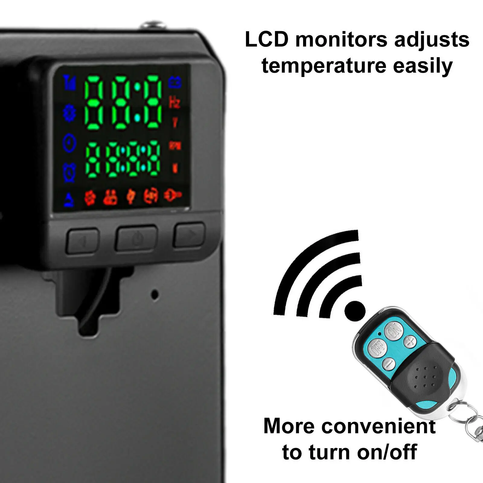 12V 2KW Chauffage Diesel - VEVOR - Chauffage d'Air Heater LCD avec