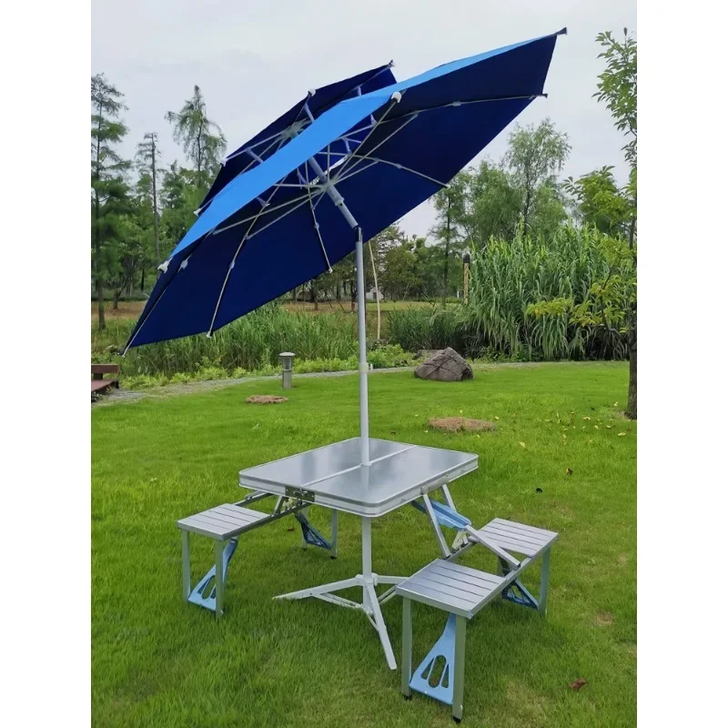 

Folding Table Stall Push Portable Camping Beach Household Aluminum Alloy Simple Outdoor Night Market Umbrella