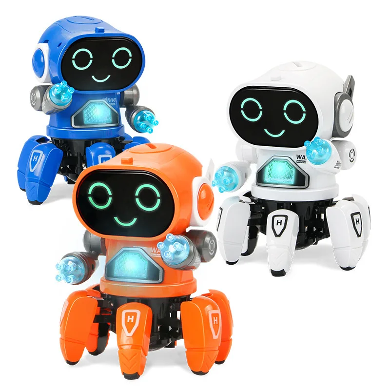 Électronique Intelligent Rc Robot Six-claw Dancing Robot Smart Music Robot  Toy Pour Enfants Disco Coloré Neon 5 Dance Songs