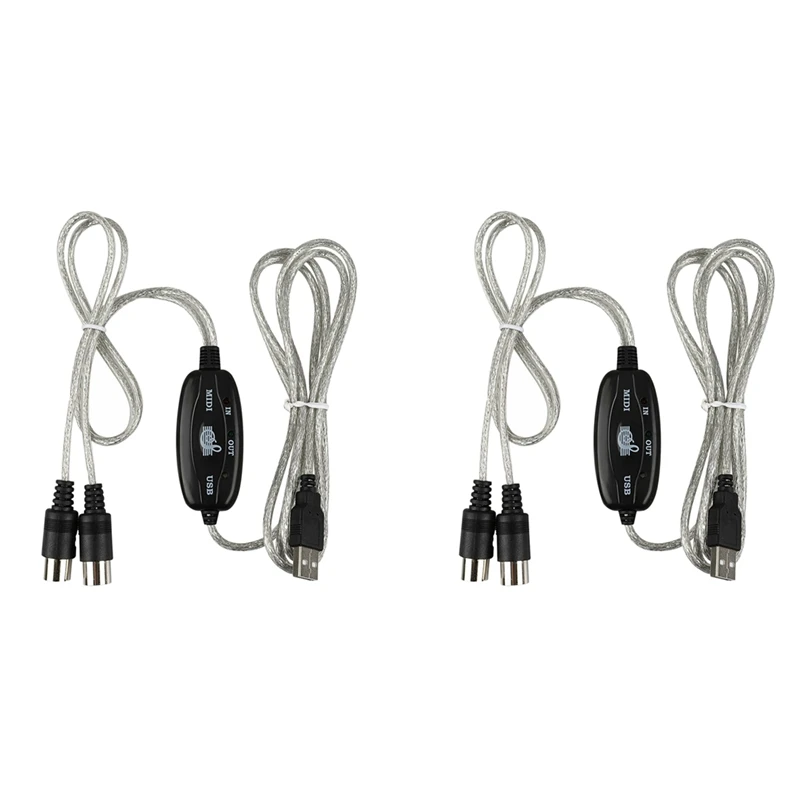 

Кабель-преобразователь с миди на USB, 2 шт., коннектор для синтезатора, адаптер для музыкальной клавиатуры для домашней музыкальной студии