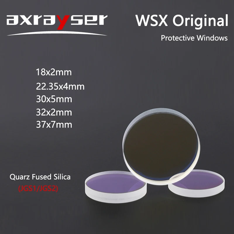WSX 기존 레이저 렌즈 30x5 보호 Windows 4KW 1064nm JGS1 섬유 커팅 헤드 KC13/15 용 융합 실리카 광학 18x2 20x2