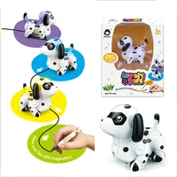 EBORUI 614 Kids Magic Inductive Dog Model Toy [Follows Black Line] with 5 Changeable Colors +Black Pen Magic Toy Gift for Kids 1
