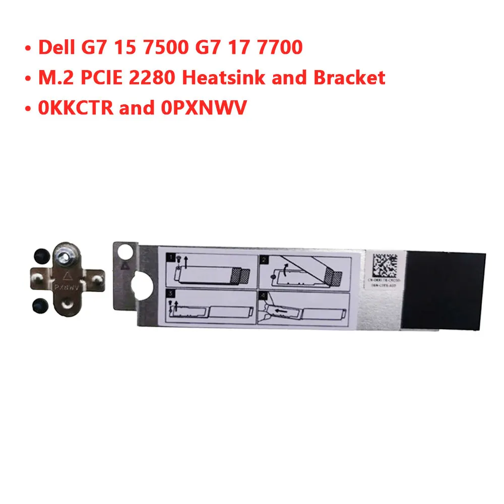 Para Dell G7 15 7500 G7 17 7700 laptop M.2 pcie 2280 SSD soporte de montaje de disco duro disipador térmico 0KKCTR 0PXNWV