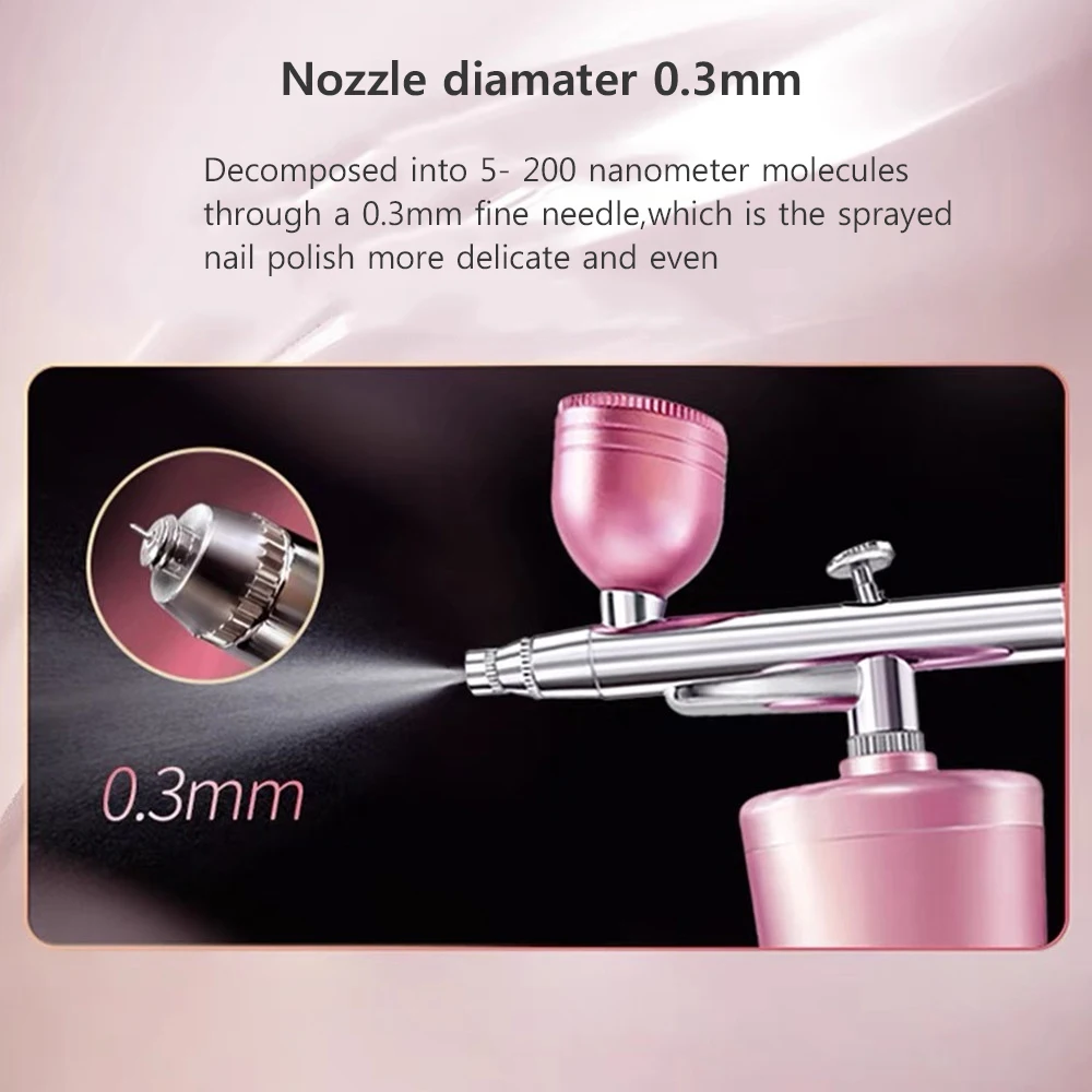 K5 Airbrush Nails Art Kit Paint Crafts Portable Nails Air Brush Gun Compressor for Nail Manicure Sprayer Replacement Accessories 4