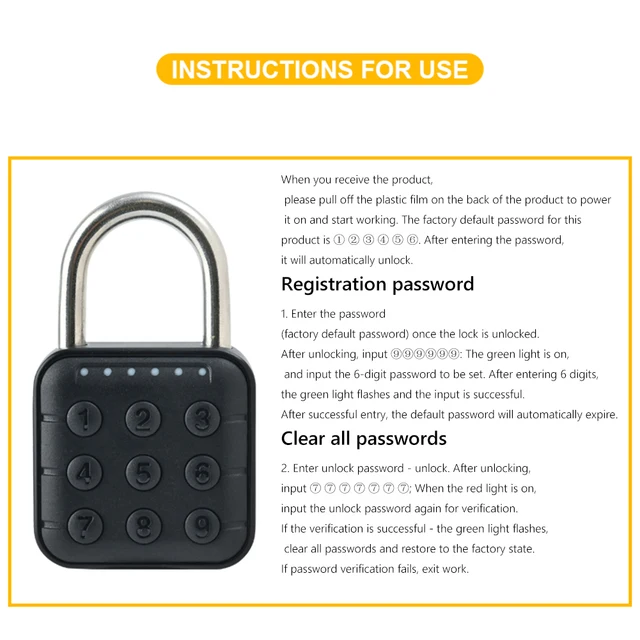 Fingerprint Lock Keyless with Tuya APP Fingerprint Padlock Waterproof Battery-powered for Cabinet Backpack Offices Bicycles 5