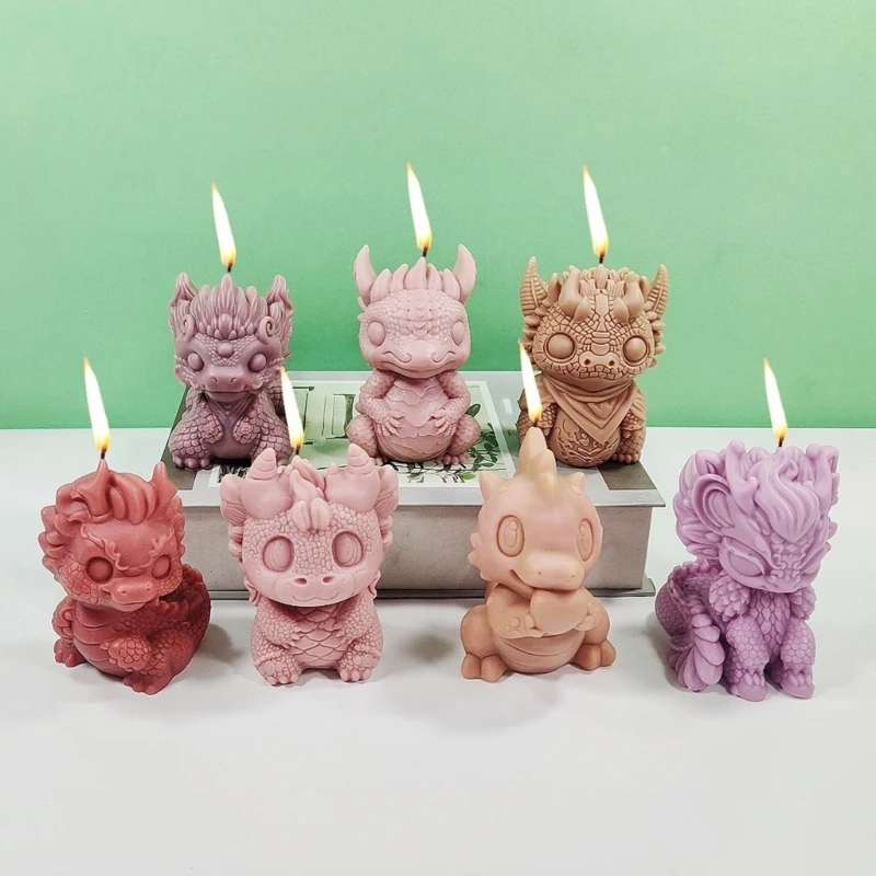 

Форма для свечей с изображением дракона, силиконовые гипсовые формы, настольные украшения, ручная работа, изготовление свечей,