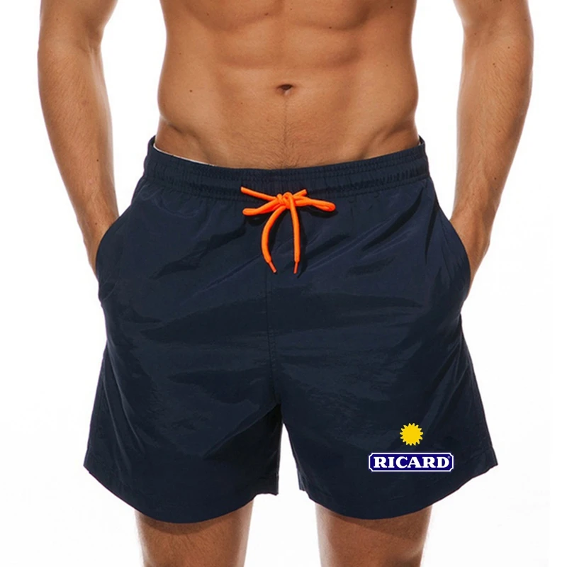 Short de bain,Maillot de bain Ricard pour hommes, short de plage, de planche, de course, de