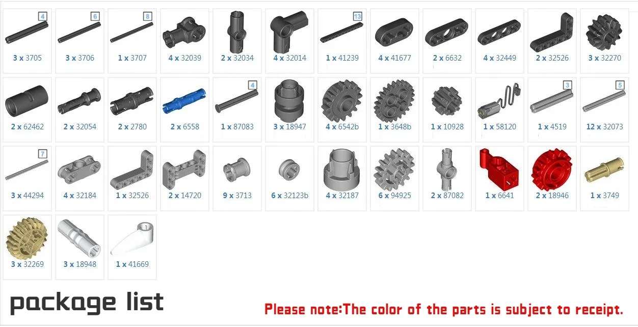 MOC 8770 6-Speed Synchronous Transmission Gearbox W16 Cylinder Engine Technical Parts Pack Building Block Brick Compatible Leduo
