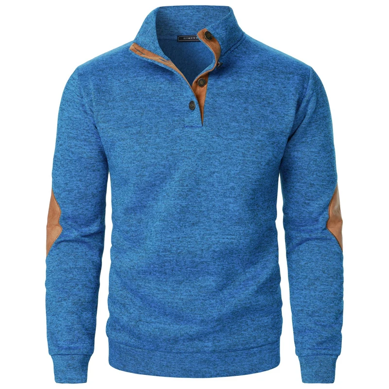 Animal Game Outdoor Men's Autumn Stand Long Casual Sweatshirts Warm Button Pullover Streetwear Jackets for Men Sport Work Coats