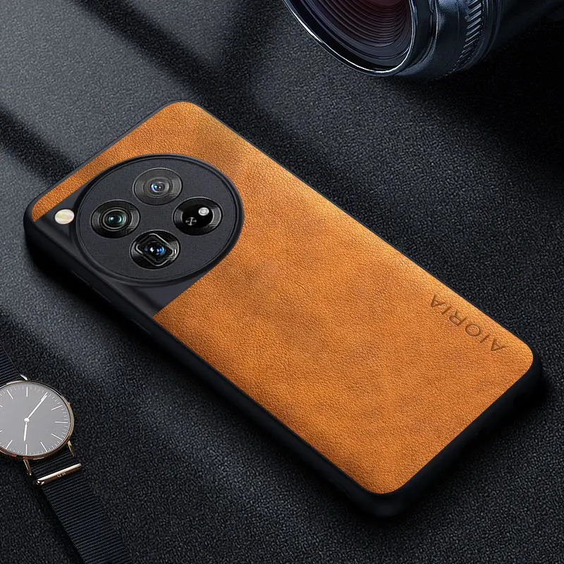 Premium Luxury Leather Phone Case in Retro Business Style
