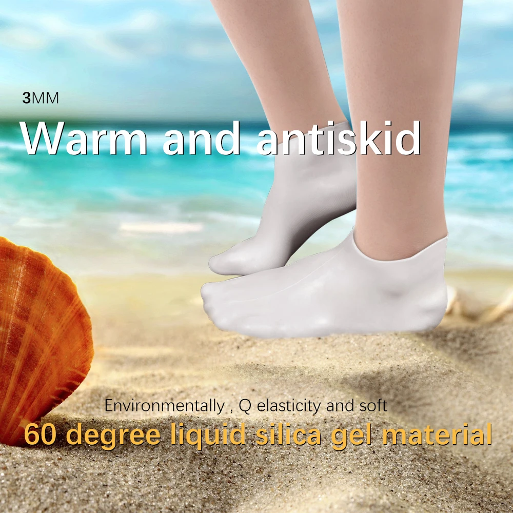 실리콘 스쿠버 프리 다이빙 양말, 수영 양말, 따뜻한 방수, 서핑 워터 부츠, 해변 신발, 미끄럼 방지 탄성 핀 양말, 3mm