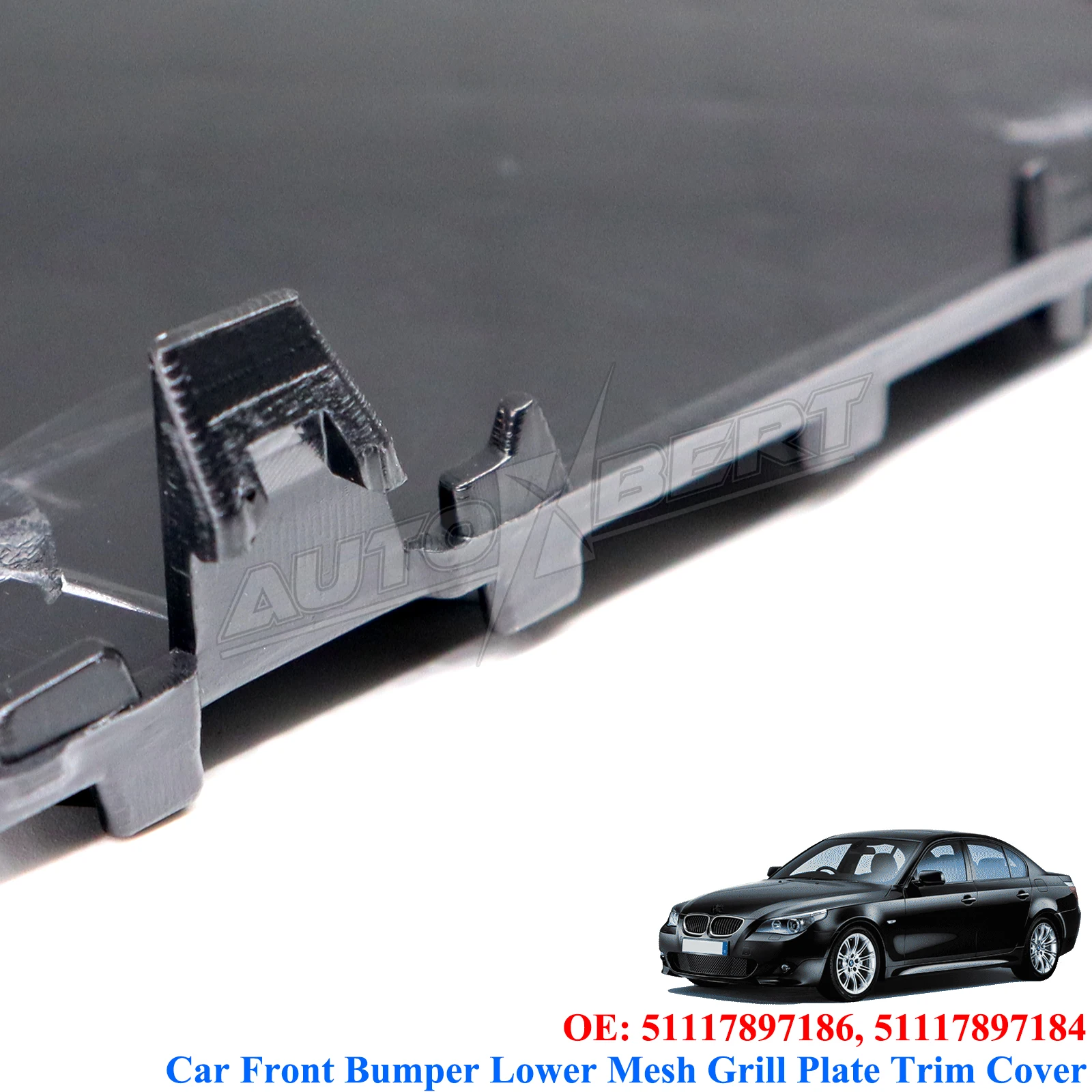 2pc Car Front Bumper Cover Lower Mesh Grill Plate Trim Cap for BMW 5 Series E60 E61 528i 530i 535i 530xi 51117897186 51117897184 front bumper cover