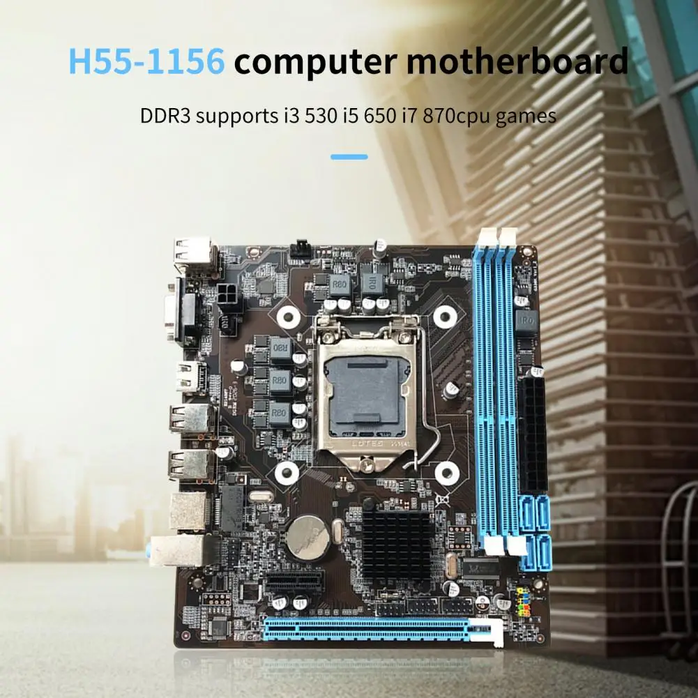 H55-1156 ũž  PCIE 16X DDR3 LGA1156 μ , I3 530 I5 650 I7 870 CPU ̹ κ