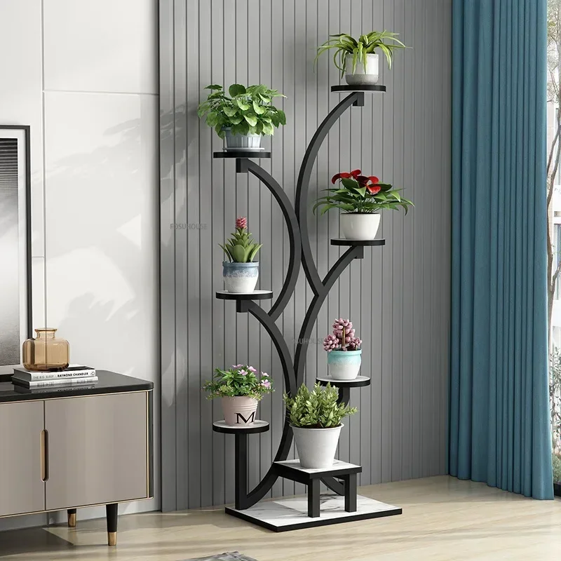 Indoor Plant Stand Living Room Floor Flowers Stand Modern Creative Plant Pot Planter Display Organizer Home Furniture X