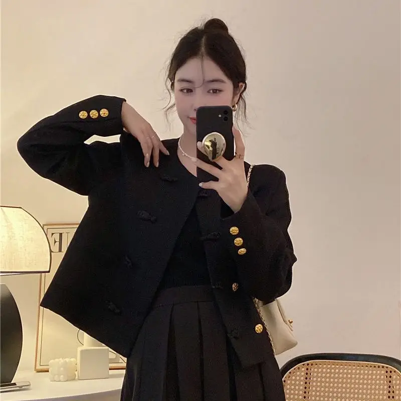 New Women's Retro Casual Top High Class Celebrity Temperament Long Sleeve Small Fragrant Coat