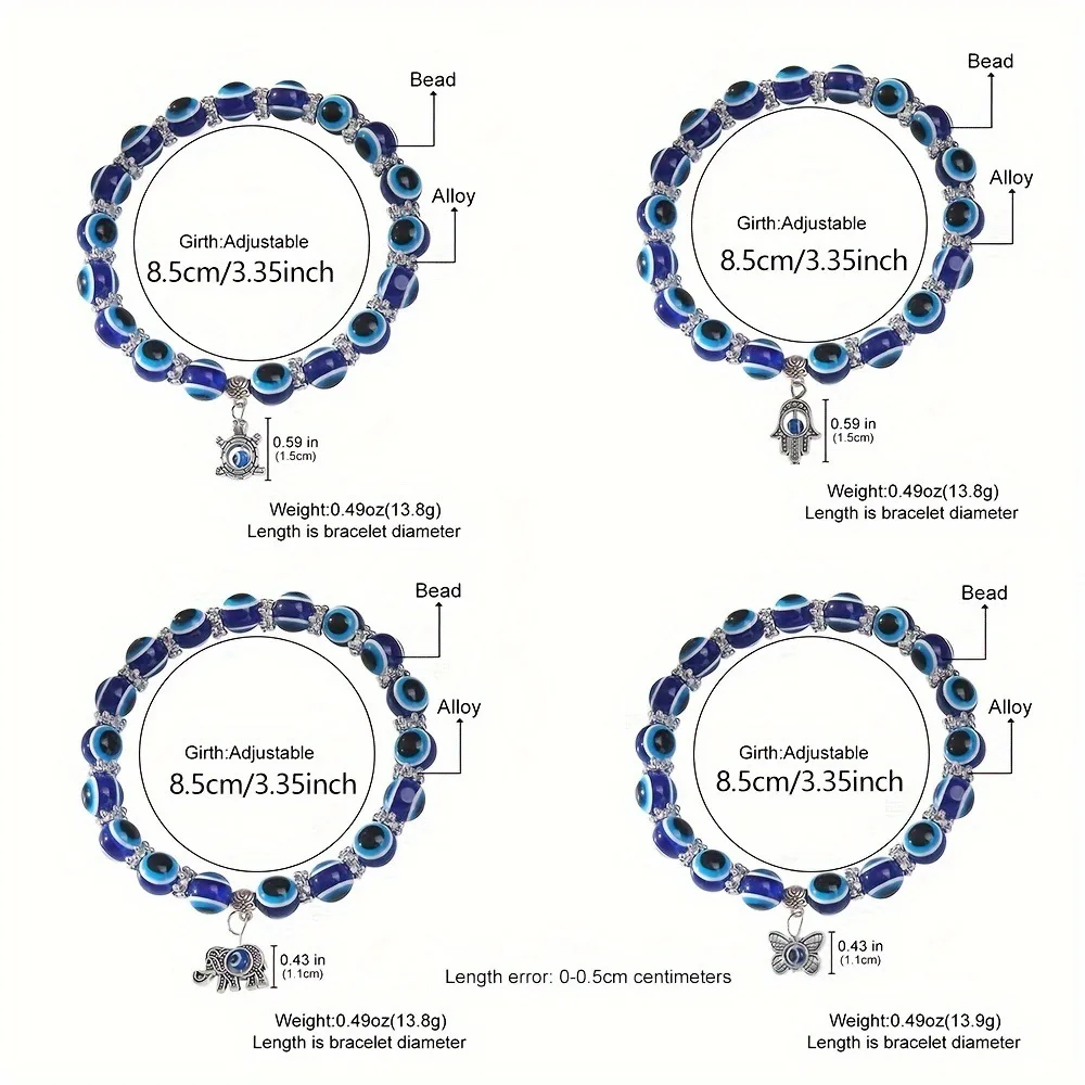 🧿 Classic Turkish Lucky Evil Eye Anklet – Handmade Blue Bead Charm Jewelry 4