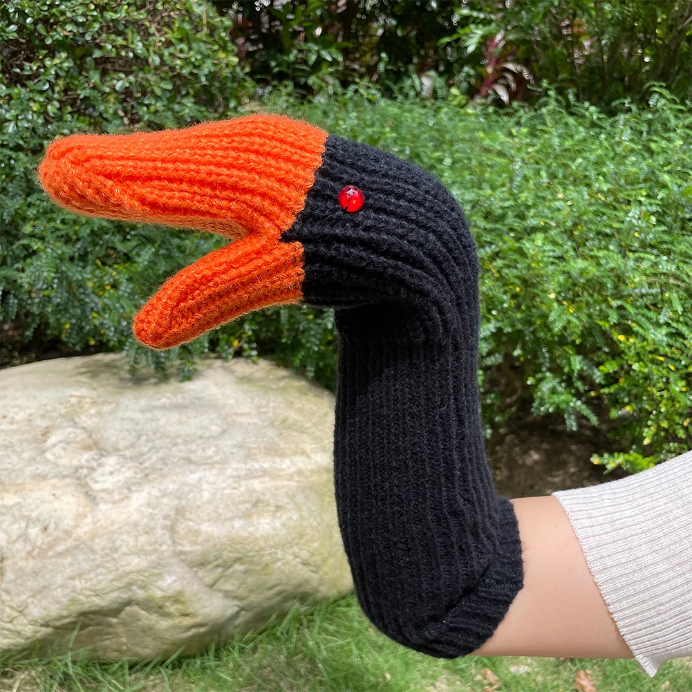 Unisex Warm Knit Mittens Cold-Proof Creative Knitting Gloves for Children Adult Full Finger Animal Warm Mittens for Autumn Winte