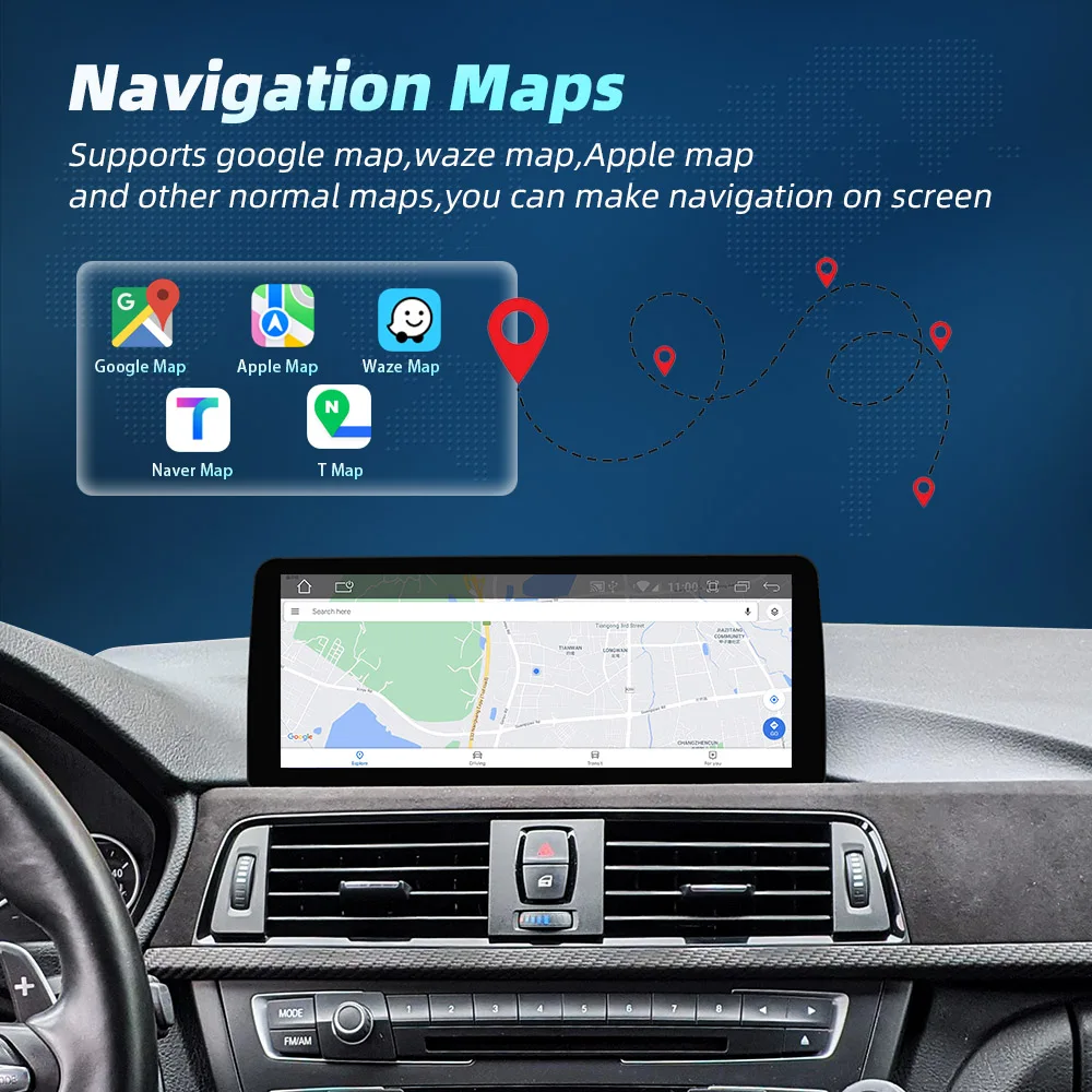 Pantalla Carplay de 12.3 pulgadas para BMW X3 X4 F25 F26 Reproductor multimedia para coche Radio Android Auto GPS Navegación 4