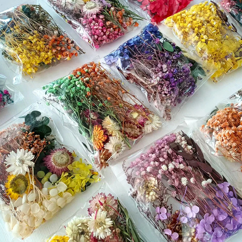 

1 Set Home Wedding Decoration Colorful Natural Dried Flowers For Epoxy Resin Handmade Crafts DIY Bouquet Garland Candle Making