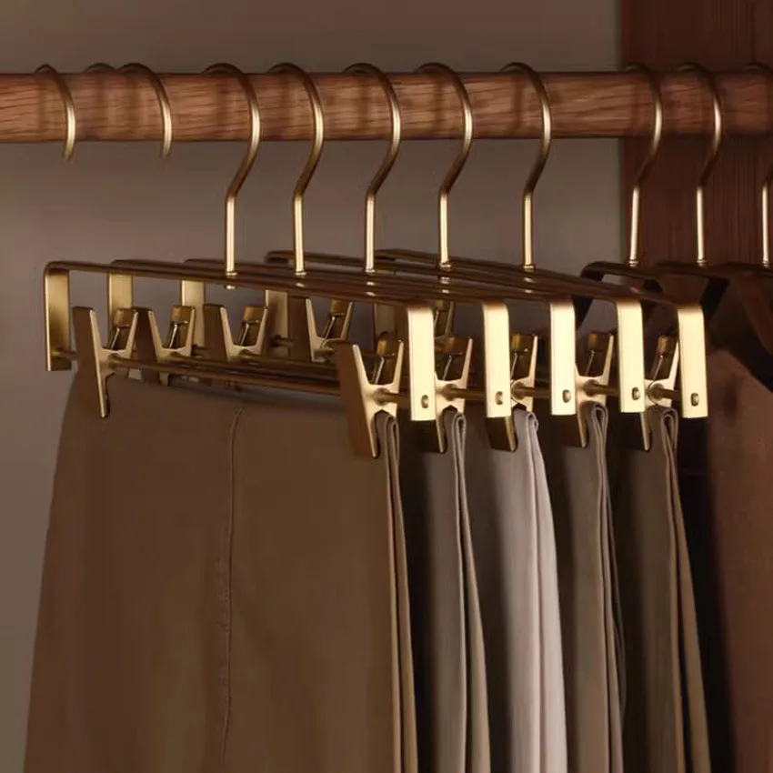 

Home Aluminum alloy Pants Rack Portable Travel Clothes Hanger Non-slip Traceless Drying Rack Towel Storage Rack Closet Organizer