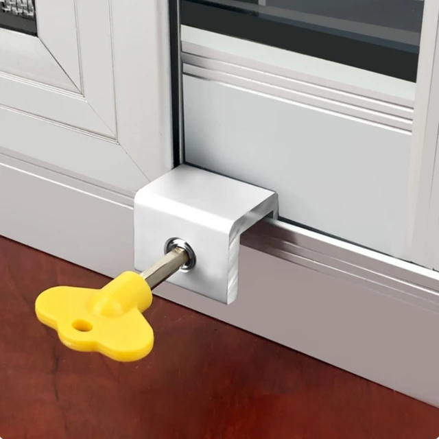 Tope de ventana antirrobo, cerradura de llave de seguridad, limitador de  ventanas correderas, Hardware de seguridad para niños, aleación de aluminio  - AliExpress