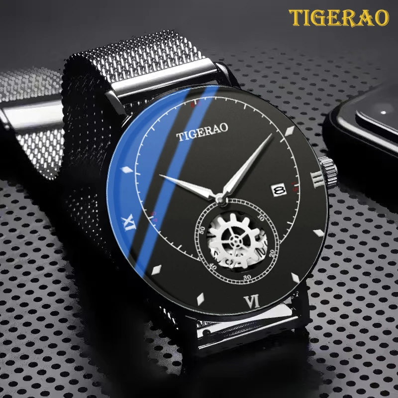 

2023 Men Fashion Minimalist Watch Men's Business Leisure Quartz Watch Minimalist Men Stainless Steel Mesh Clock Reloj hombre