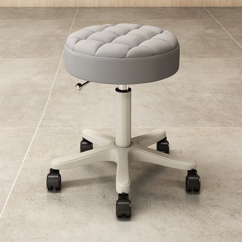 Beauty Salon Special Stool Rotating Lift Backrest Large Working Chair Pulley Hair Salon Nail Barber Shop Household Round Chair