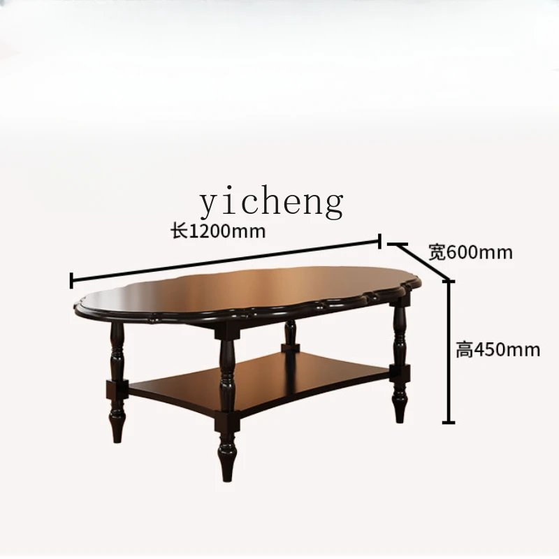

Винтажный двухслойный журнальный столик Tqh из массива дерева для маленькой квартиры гостиной высококачественный художественный низкий столик с лепестками