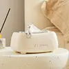 Creative Spring Tissue Box Ceramic Paper Towel Holder Paper Extractor Cute Rabbit Storage Box Household Napkin Holder 4