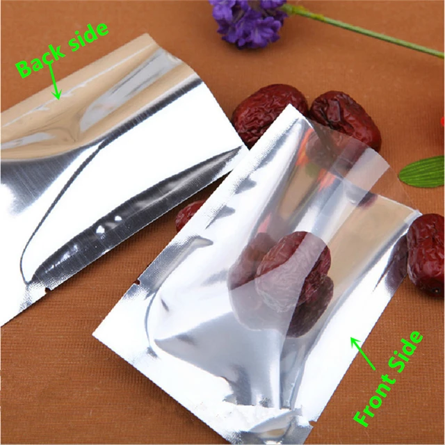 100pcs Top Open Inner Gold Aluminum Foil Bags with Transparent Front / Food  Grade Heat Seal Mylar Foil Pouches Powder Packaging - AliExpress