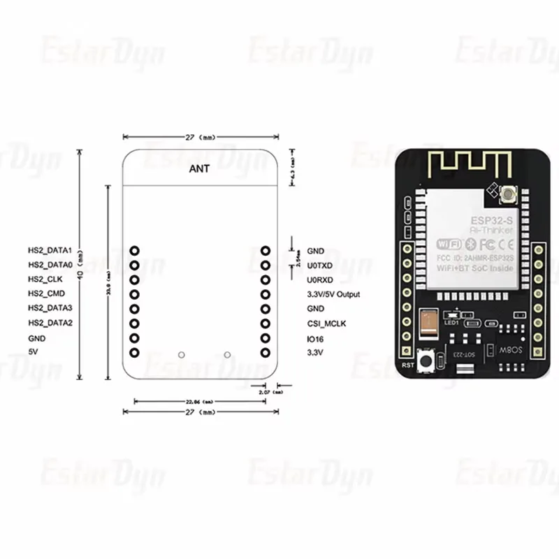 Development Board ESP32-CAM ESP32-CAM-MB MICRO USB Serial to WiFi 5V Bluetooth OV3660 / OV2640 Camera