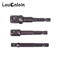

3pcs Set Chrome Vanadium Steel Socket Adapter Hex Shank to 1/4" 3/8" 1/2" Extension Drill Bits Bar Hex Shank Bit Set Power Tools