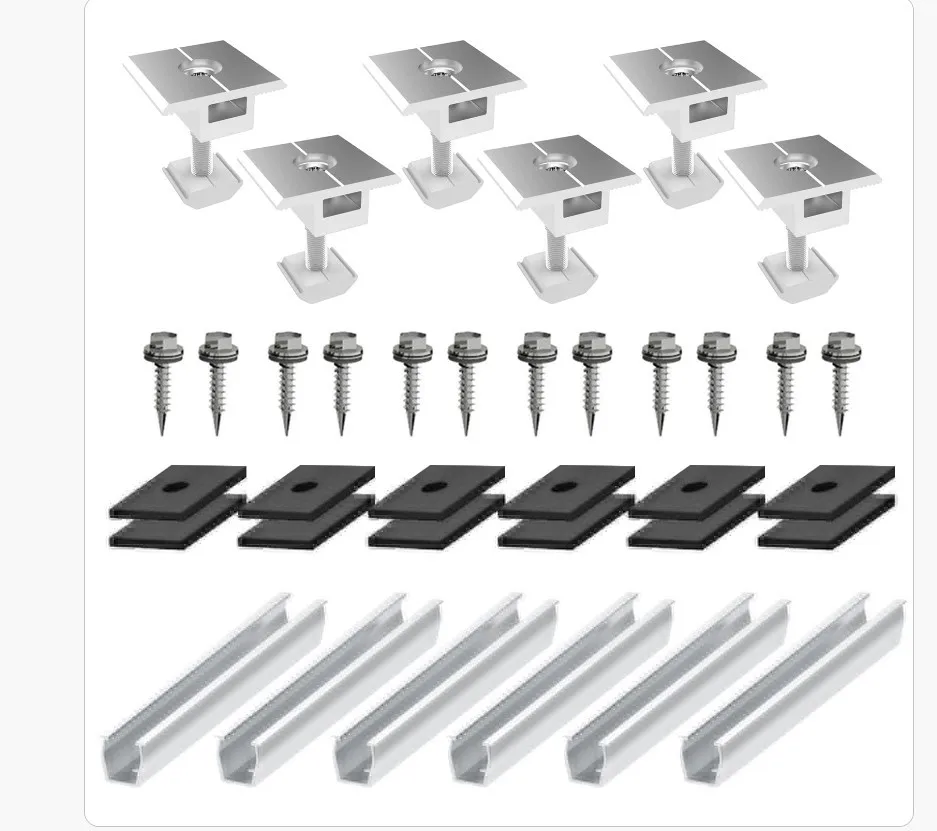 solar, suporte do trilho, folha trapezoidal, telhado