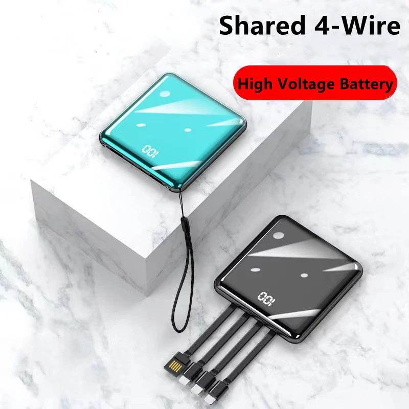 power bank best buy 20000mAh Mini Power Bank High-Voltage Cell Mobile Power Supply Mirror Digital Display Phone External Battery With Four Wires best powerbanks