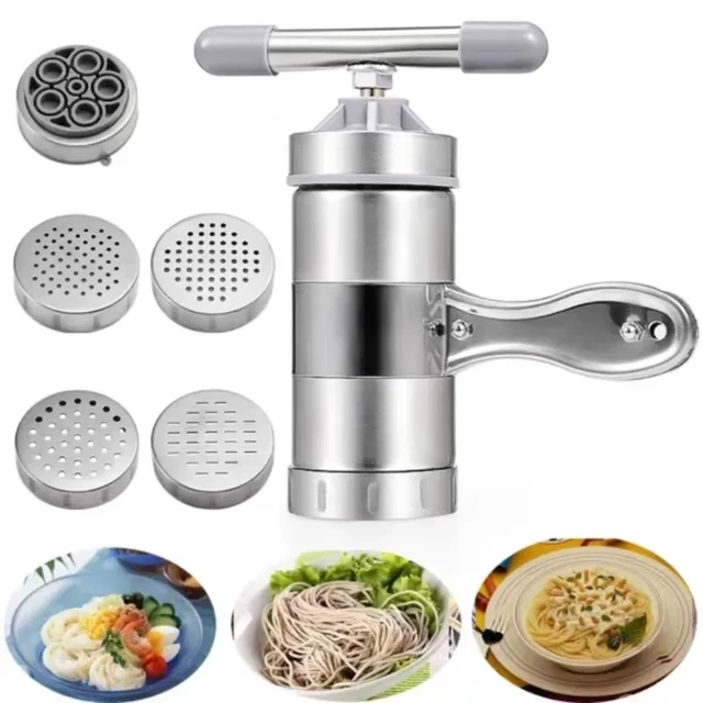 Fdit Noodle Press,1pc Portable Manual Operated Stainless Steel Pasta Maker  Noddle Juicer Pressure Making Machine,Noodle Maker Machine 