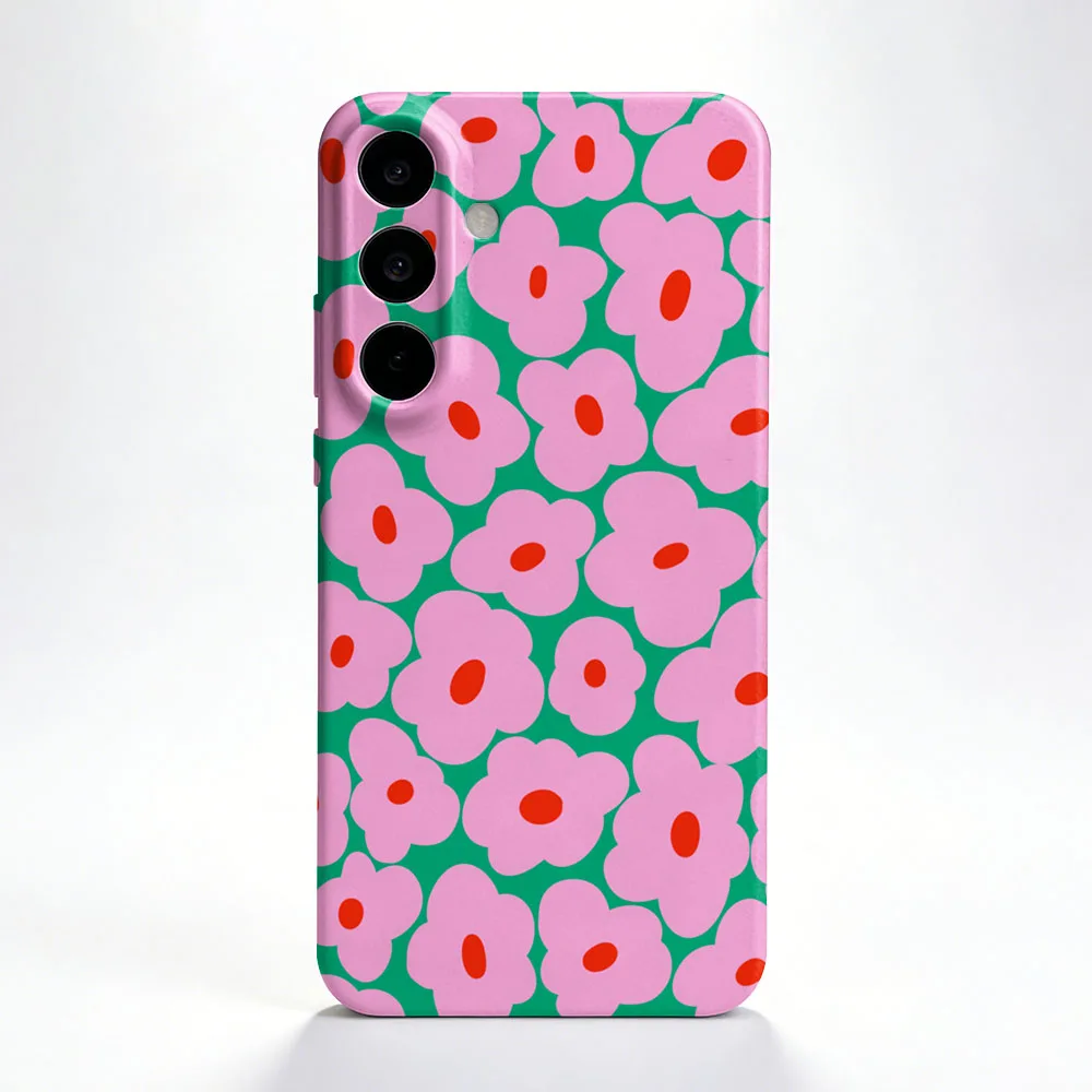 Floral Shockproof Hard PC Phone Case - Cute INS Design Back Cover