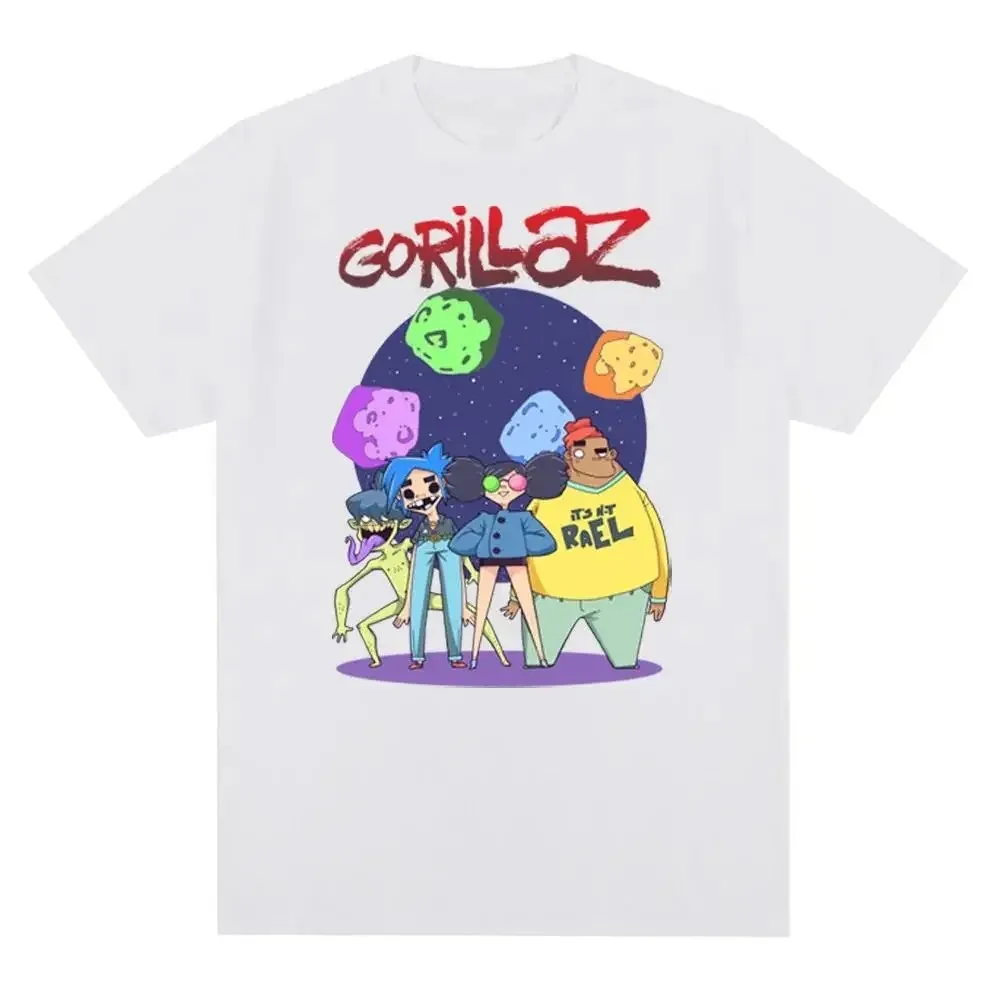 Musik Band Gorillaz Punk Rock Print T Shirt 90er Jahre Casual Fashion Kurzarm Urban Style Bedrucktes T-Shirt Fashion Statement Shirt – Detail 16