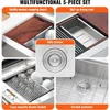 33 Inch Kitchen Sink, 304 Stainless Steel Sink, Top Mount Single Bowl Kitchen Sinks with Ledge & Accessories, Dishwasher Sinks 3