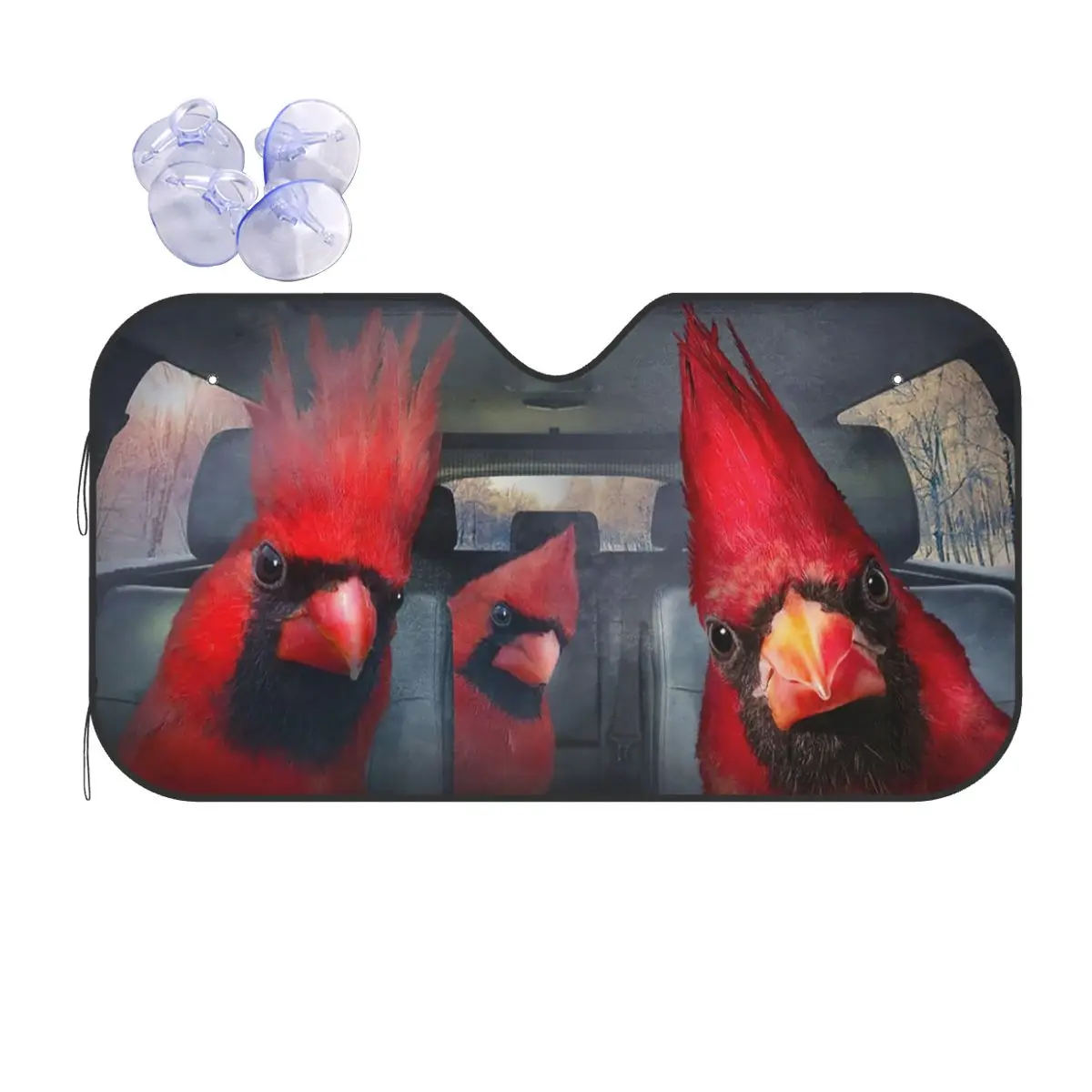 

Red Bird Vintage Windshield Sunshade 70x130cm Animals Driving Foils Car Window Windscreen Cover Car-styling