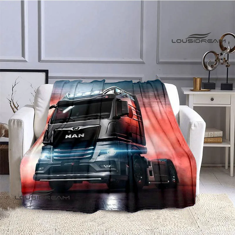 Man truck logo printed blanket Flannel Soft Comfort Blanket Home Travel Blanket blankets for beds Picnic blankets Birthday Gift 2