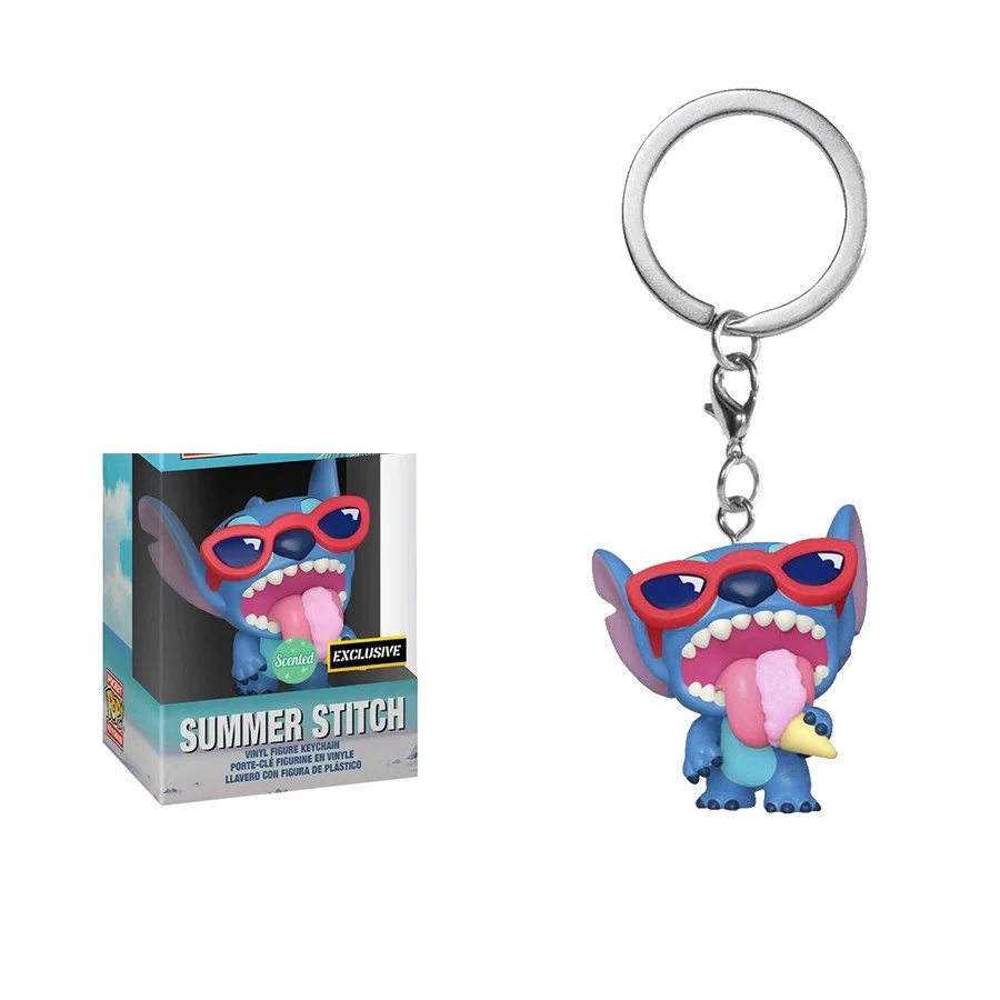 thumbnail image 4 of FUNKO POP Disney Movie LILO STITCH Summer STITCH Llavero de juguete Figura de vinilo TIKI STITCH Edición especial perfumada Juguetes para niños, 4 of 5