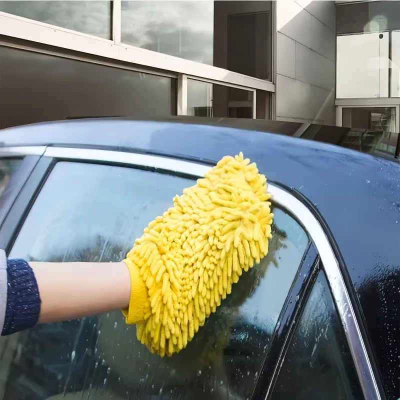 Ultra fine fiber car wash gloves for car cleaning, soft wash gloves