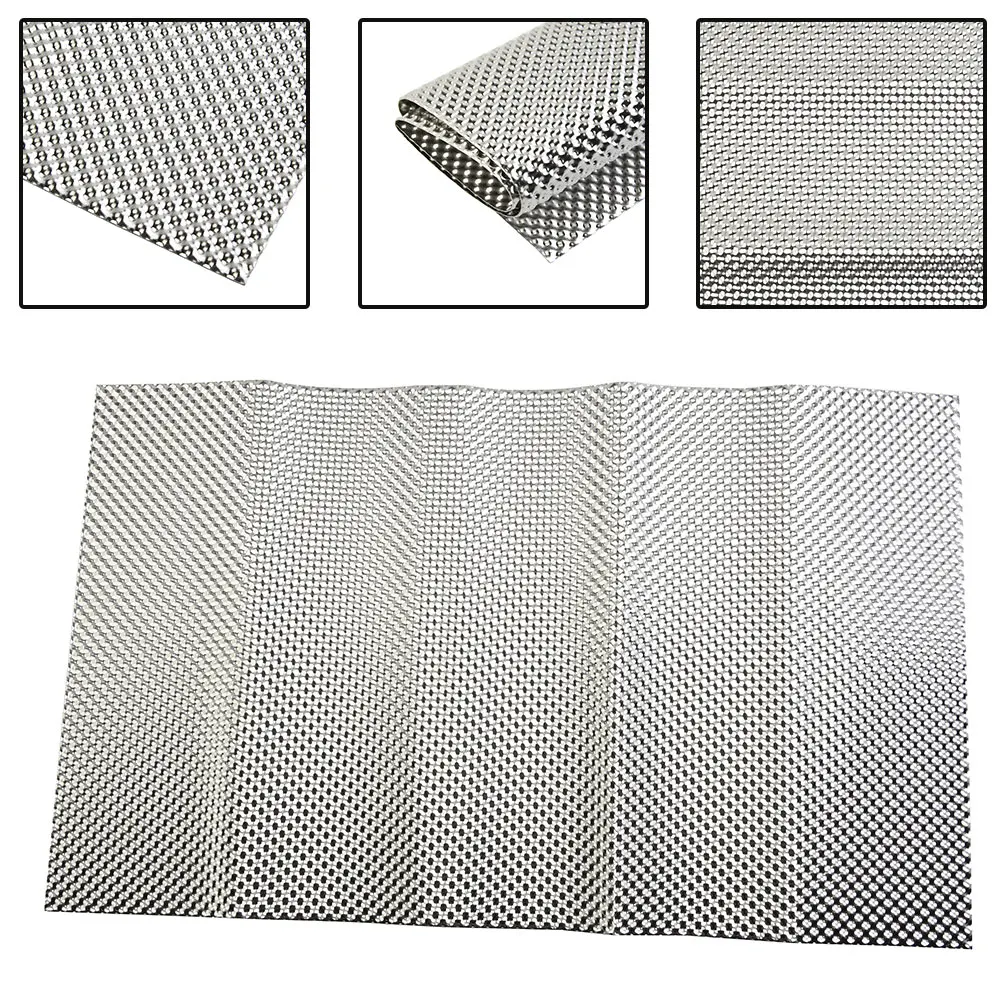 Heat Insulation Sticker Heat Insulation Embossed Aluminum Heat Shield 300mmX500mm Firewal Floor Pan Fuel Tank Silver Auto Temperature Isolated Stickers