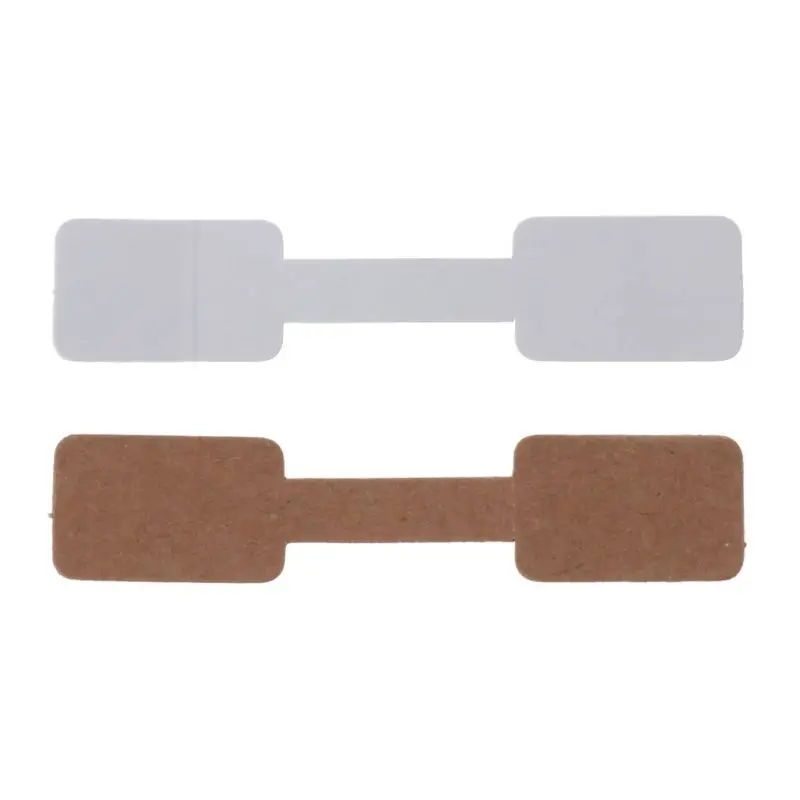 

52 Pcs Self-adhesive Short Dumbbell Ring Barbell Identification Rectangular Tags Ring Size Label Kraft Paper Label