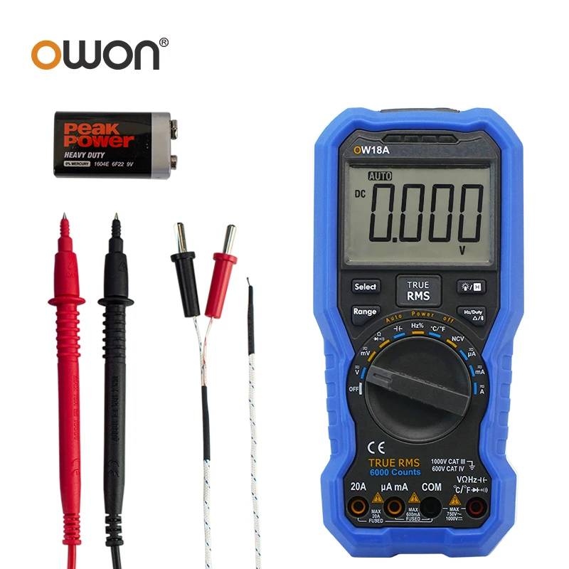 OWON OW18B Multifunctional 3 in 1 Digital Multimeter with Bluetooth True RMS Test Supported Lighting Function
