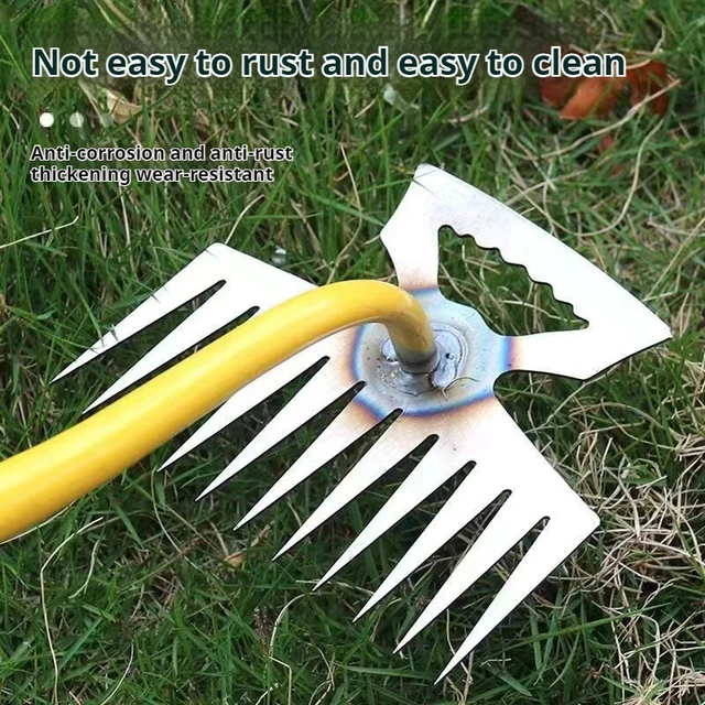 Gardening Weeding Tools Multi-tooth Handheld Rake Manganese Steel Loosening Soil Tools Farming Digging Wild Vegetables Hoe 3